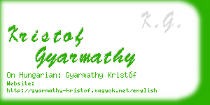 kristof gyarmathy business card