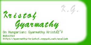 kristof gyarmathy business card